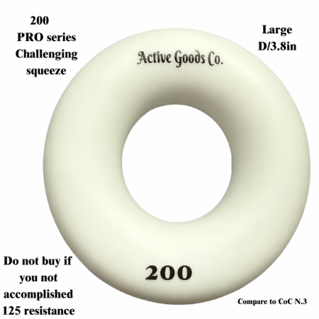 ActiveGoodsCo Level 200 silicone hand exerciser ring on white background